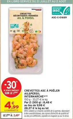 Intermarché Persil - crevettes asc à poêler ail&pesersible intermarche offre