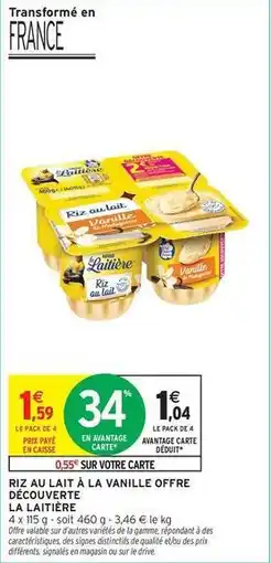 Intermarché La laitière - riz au lait a la vanille offre découverte offre