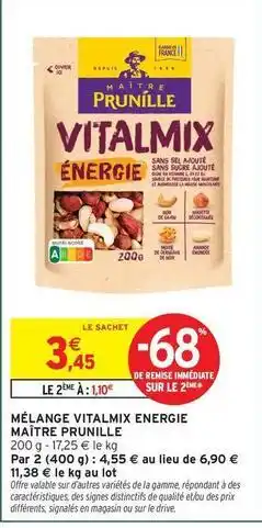 Intermarché Maitre prunille - mélange vitalmix energie offre