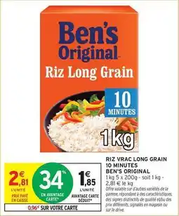 Intermarché Signal - riz vrac long grain 10 minutes offre