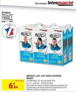Intermarché Merci - brique lait uht demi-ecreme offre