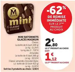 Hyper U Magnum - mini batonnets glaces offre