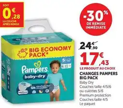 Hyper U Pampers - changes big pack offre