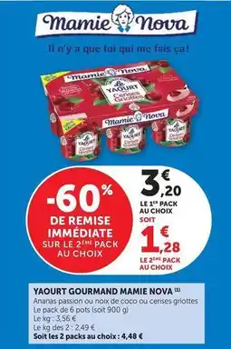 Super U Mamie nova - yaourt gourmand offre