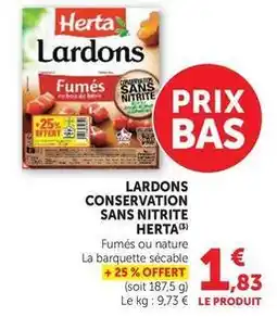 Hyper U Herta - lardons conservation sans nitrite offre