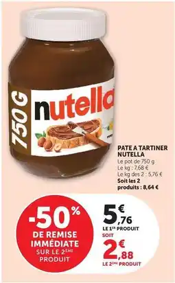 Super U Nutella - pate a tartiner offre