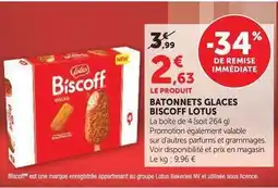 Super U Lotus - batonnets glaces biscoff offre