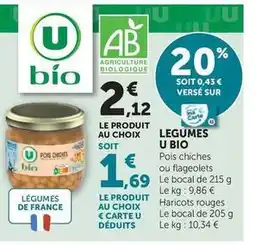 Super U U bio - legumes offre