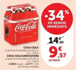 Hyper U Coca cola - sans sucres offre