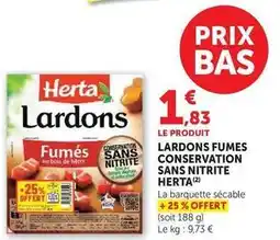 U Express Herta - lardons fumes conservation sans nitrite offre