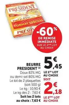 U Express Président - beurre offre