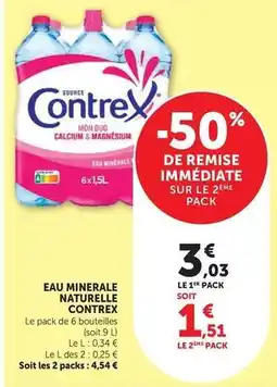 Hyper U Contrex - eau minerale naturelle offre