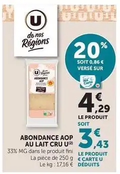 U Express U - abondance aop au lait cru offre