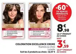 Hyper U L'oréal - coloration excellence creme offre
