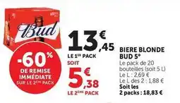 Hyper U Bud - bière blonde 5° offre