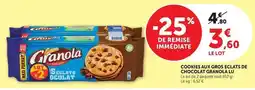 Super U Lu - cookies aux gros eclats de chocolat granola offre