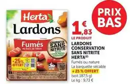 Super U Herta - lardons conservation sans nitrite offre