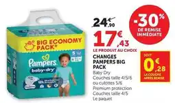Super U Pampers - changes big pack offre