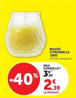Super U Bougie citronnelle 200g offre