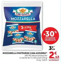 U Express Casa azzurra - mozzarella pasteurise offre