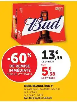 Super U Bud - bière blonde 5° offre