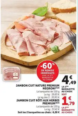 U Express Negroni - jambon cuit nature premium offre