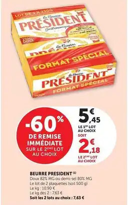 Super U Président - beurre offre
