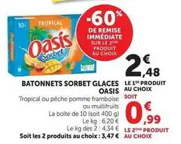 U Express Oasis - batonnets sorbet glaces offre