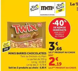U Express Twix - minis barres chocolatees offre