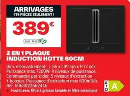 Brico Dépôt 2 en 1 plaque induction hotte offre