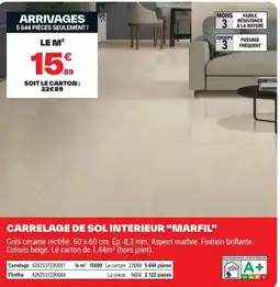 Brico Dépôt MARFIL Carrelage de sol intérieur offre
