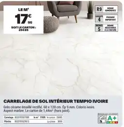 Brico Dépôt TEMPIO IVOIRE Carrelage de sol intérieur offre