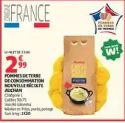 Auchan Pommes de terre de consommation offre