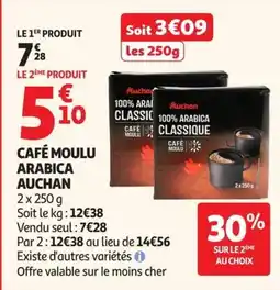 Auchan Supermarché Auchan Café moulu Arabica offre