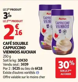 Auchan Supermarché Auchan Café soluble cappuccino viennois offre