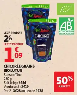 Auchan Supermarché Bio Lutun Chicorée Grains offre
