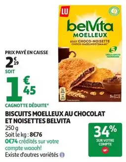 Auchan Supermarché BelVita Biscuits moelleux au chocolat et noisettes offre