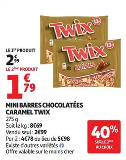 Auchan Supermarché Twix Mini Barres Chocolatées offre