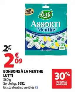 Auchan Supermarché LUTTI Bonbons à la menthe offre