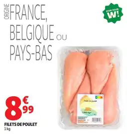 Auchan Supermarché MON JOUR W! Filets de poulet offre