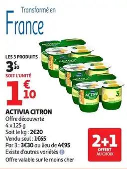 Auchan Supermarché ACTIVIA CITRON offre