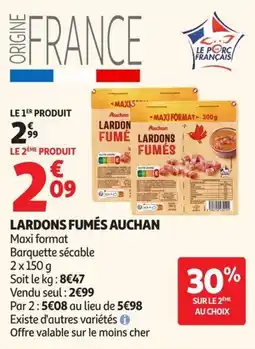 Auchan Supermarché Auchan Lardons fumés offre
