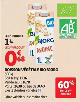 Auchan Supermarché BJORG BOISSON VÉGÉTALE offre