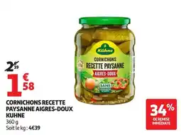 Auchan Supermarché Kühne Cornichons recette paysanne offre