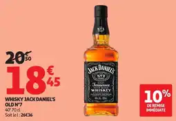 Auchan Supermarché JACK DANIEL'S WHISKY OLD N°7 offre