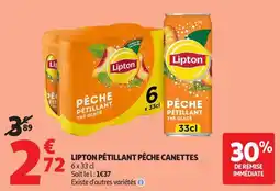 Auchan Supermarché Lipton Pêche Pétillant offre