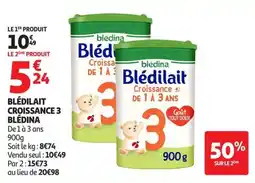 Auchan Supermarché bledina Blédilait Croissance 3 offre