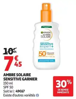 Auchan Supermarché GARNIER AMBRE SOLAIRE SENSITIVE expert+ offre