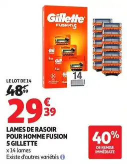 Auchan Supermarché Gillette Lames de rasoir offre