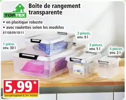 Norma TOPTEX Boîte de rangement transparente offre